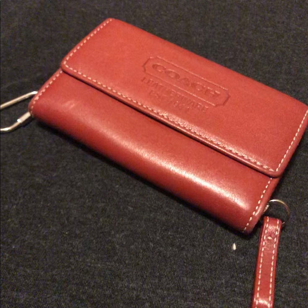 Red leather Coach wallet